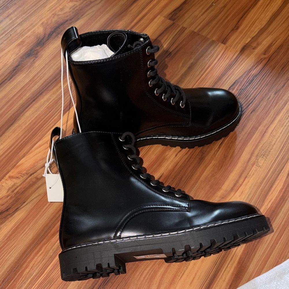 H&M Black Combat Moto Boots